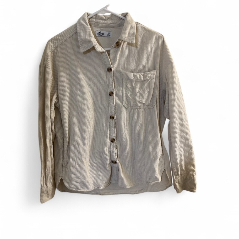 Hollister Beige Corduroy button up jacket shirt xs